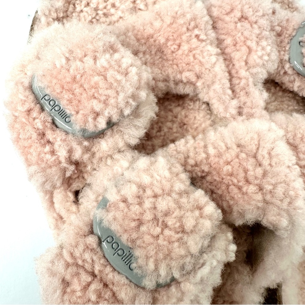 NWT Birkenstock Papillio Arizona Big Buckle Shearling fuzzy sandal pink 40/9 - Picture 8 of 17